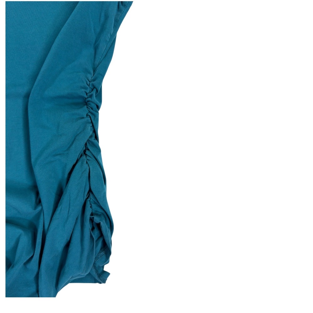 Bearsland Maternity T-Shirt M Teal Blue Ruched Side Short Sleeve Casual Pregnant - Picture 2 of 8